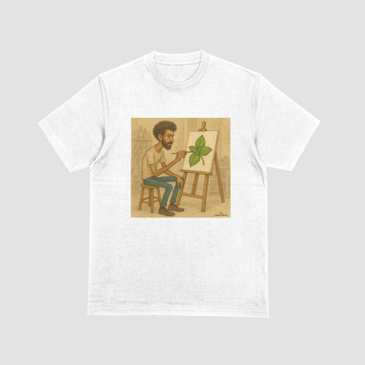 "ART BASIL" Bob Ross inspired print - Graffic Tees USA