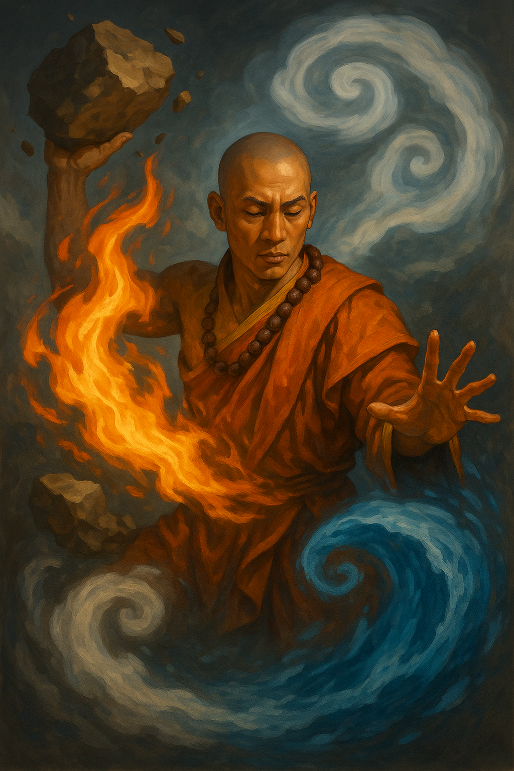 Monk Bending Elements Tshirt - Graffic Tees USA