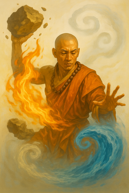 Monk Bending Elements Tshirt - Graffic Tees USA